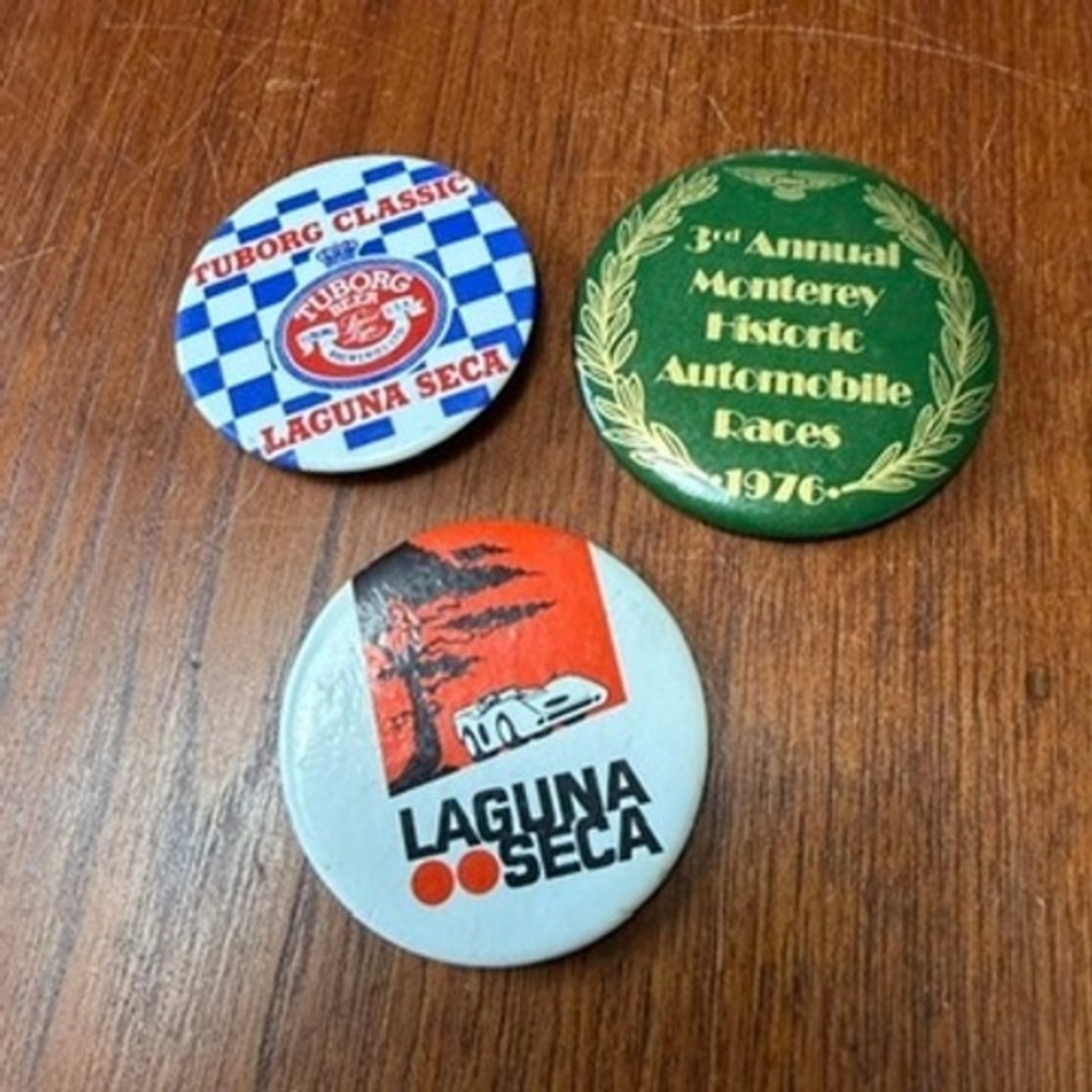 Vintage Laguna Seca Monterey Historic Automobile Races Pinback Button Lot 1976